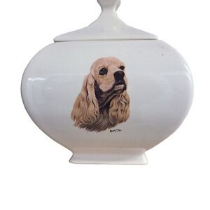 Vintage Blue Bay Designs Dog Canister